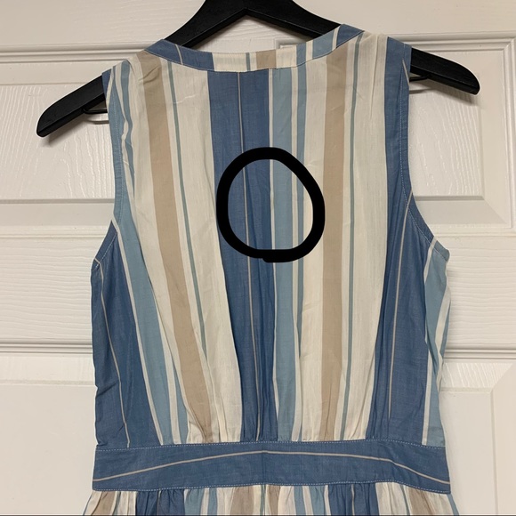 ANTHROPOLOGIE Cleobella Blue Ivory Striped Tassel Canela Wide Leg Jumpsuit Small - Picture 7 of 12